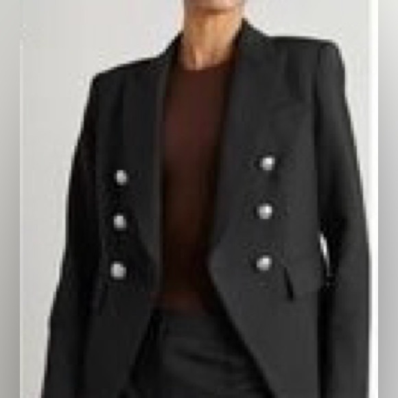 Nicole Miller Black Double Breasted Career Classic Blazer Jacket Medium M (A7)